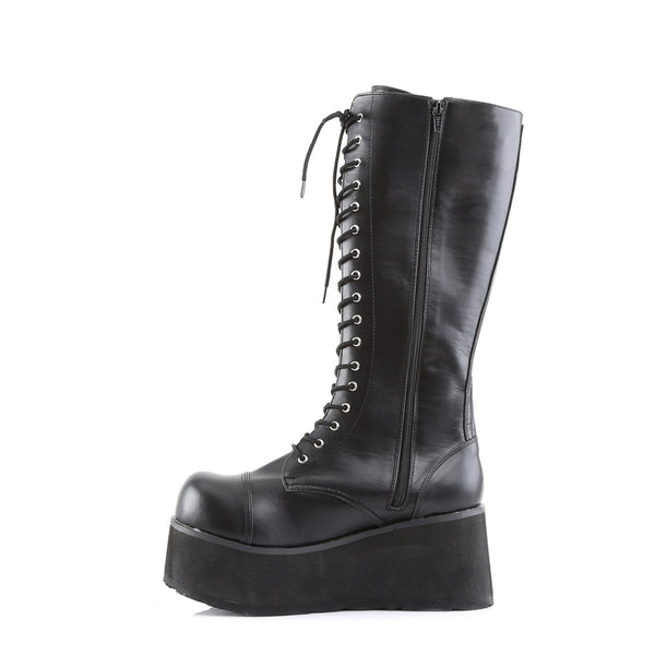 TRASHVILLE-502 Plateau Stiefel schwarz matt Schnürung von DemoniaCult – Ansicht 3