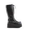 TRASHVILLE-502 Plateau Stiefel schwarz matt Schnürung von DemoniaCult – Ansicht 5