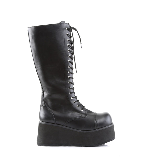 TRASHVILLE-502 Plateau Stiefel schwarz matt Schnürung von DemoniaCult – Ansicht 5