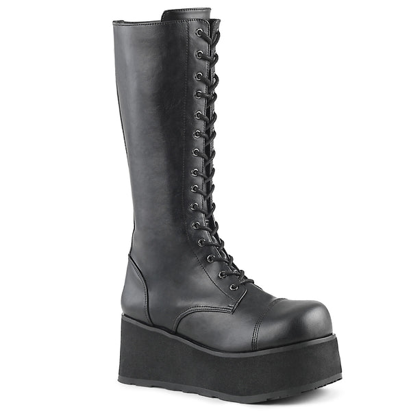 TRASHVILLE-502 Plateau Stiefel schwarz matt Schnürung von DemoniaCult