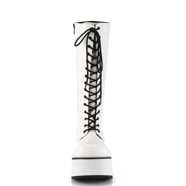TRASHVILLE-502 Plateau Stiefel Weiss matt von DemoniaCult – Ansicht 2