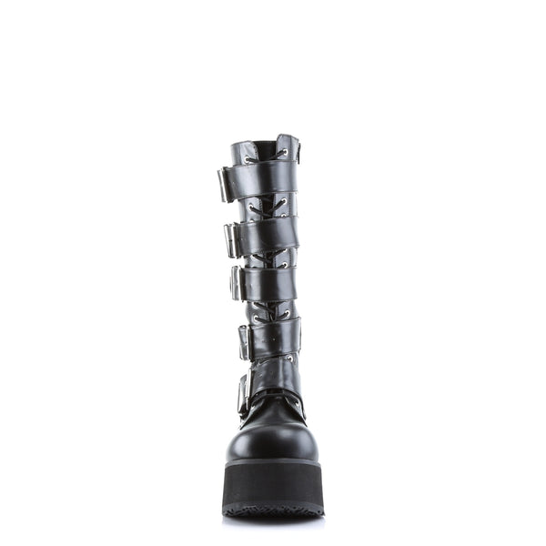TRASHVILLE-518 Plateau Stiefel Schwarz Matt von DemoniaCult – Ansicht 2