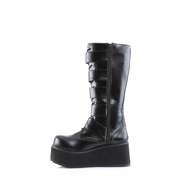 TRASHVILLE-518 Plateau Stiefel Schwarz Matt von DemoniaCult – Ansicht 3