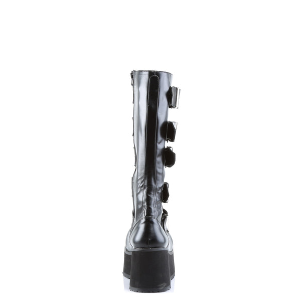 TRASHVILLE-518 Plateau Stiefel Schwarz Matt von DemoniaCult – Ansicht 4