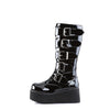 TRASHVILLE-518 Plateau Stiefel Schwarz Lack von DemoniaCult – Ansicht 3