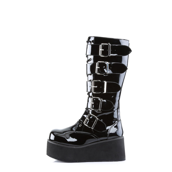 TRASHVILLE-518 Plateau Stiefel Schwarz Lack von DemoniaCult – Ansicht 3