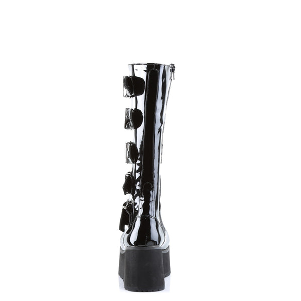 TRASHVILLE-518 Plateau Stiefel Schwarz Lack von DemoniaCult – Ansicht 4