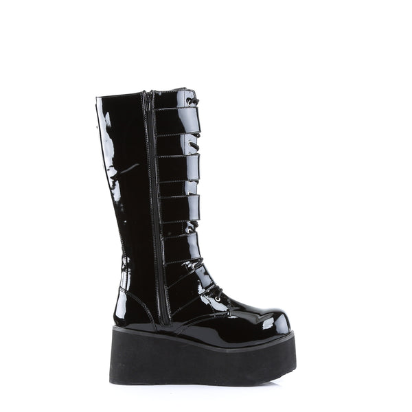 TRASHVILLE-518 Plateau Stiefel Schwarz Lack von DemoniaCult – Ansicht 5