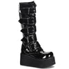 TRASHVILLE-518 Plateau Stiefel Schwarz Lack von DemoniaCult