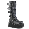 TRASHVILLE-518 Plateau Stiefel Schwarz Matt von DemoniaCult
