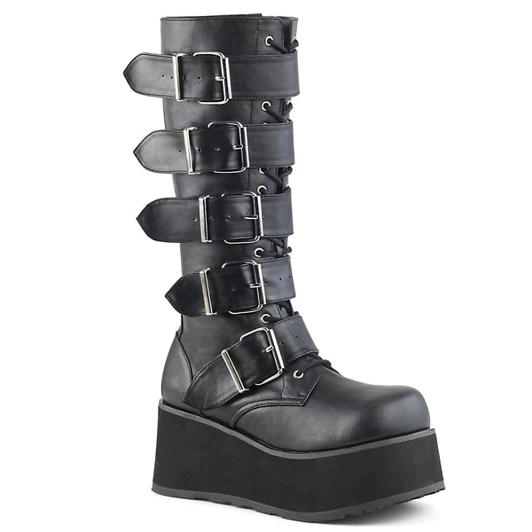 TRASHVILLE-518 Plateau Stiefel Schwarz Matt von DemoniaCult