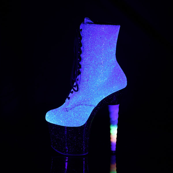 UNICORN-1020G Plateau Stiefeletten Glitter Lila/Blau von Pleaser – Ansicht 3