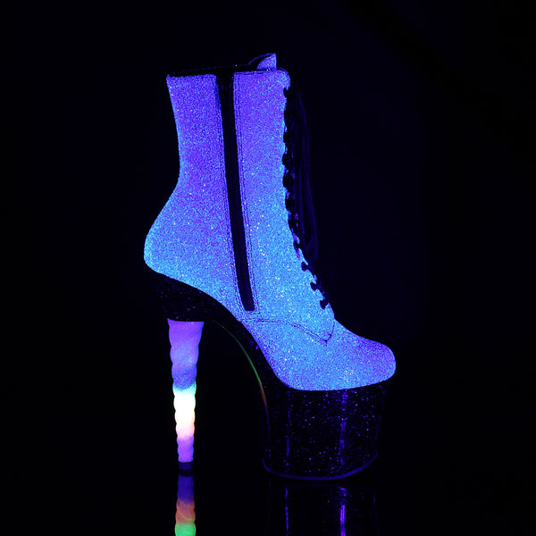 UNICORN-1020G Plateau Stiefeletten Glitter Lila/Blau von Pleaser – Ansicht 5