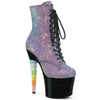 UNICORN-1020G Plateau Stiefeletten Glitter Lila/Blau von Pleaser