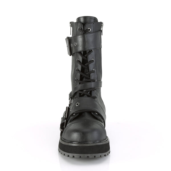 VALOR-220 Plateau Stiefel schwarz matt Schnürung Schnallen von DemoniaCult – Ansicht 2