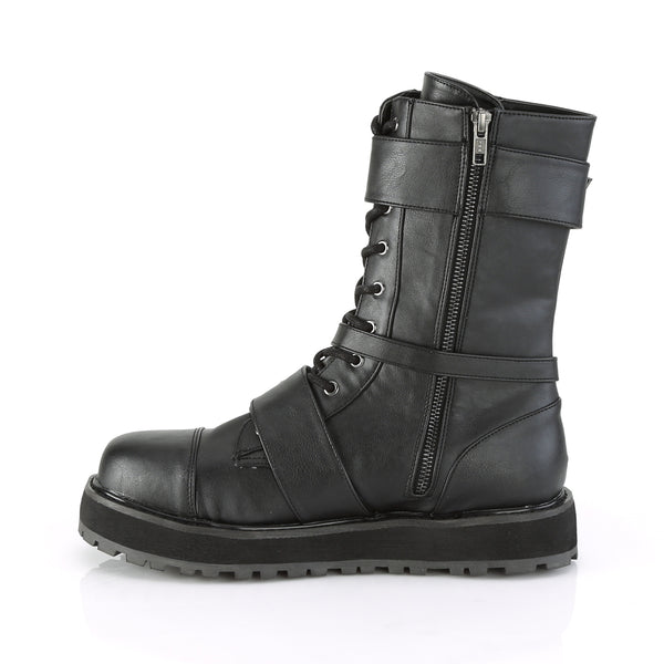 VALOR-220 Plateau Stiefel schwarz matt Schnürung Schnallen von DemoniaCult – Ansicht 3