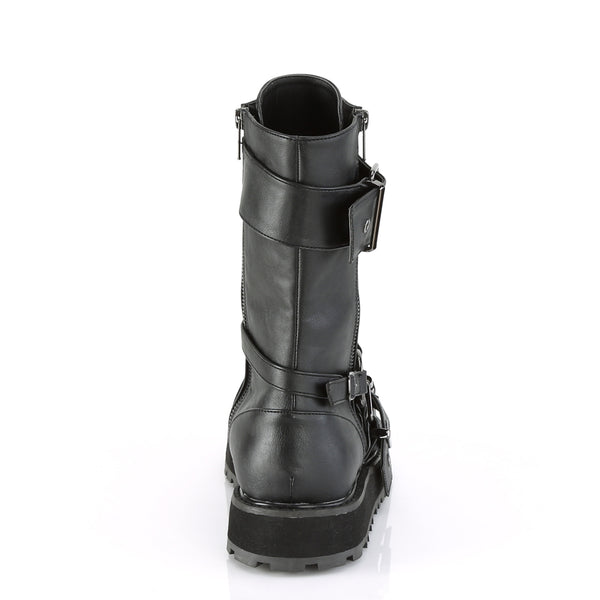 VALOR-220 Plateau Stiefel schwarz matt Schnürung Schnallen von DemoniaCult – Ansicht 4