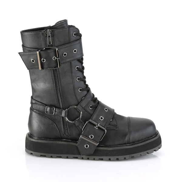 VALOR-220 Plateau Stiefel schwarz matt Schnürung Schnallen von DemoniaCult – Ansicht 5