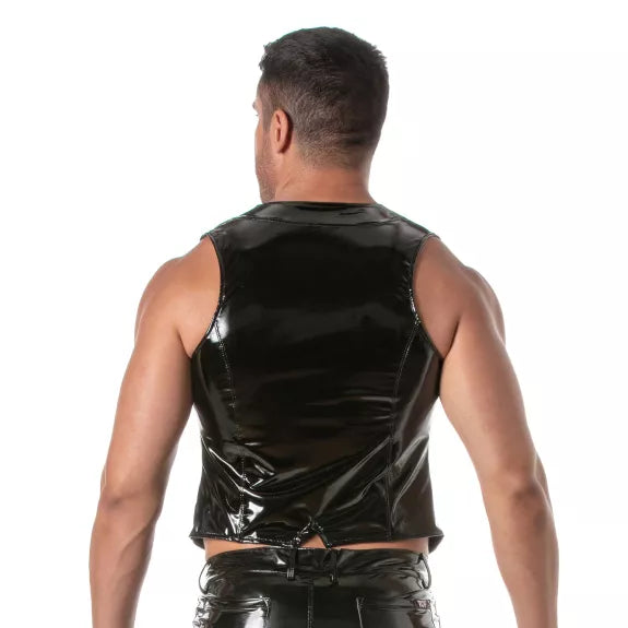 Chain-Weste schwarz mit elegantem Gold-Detail - edgy und bequem, Schwarz | TOF Paris