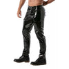 Herren Vinylhose Low-Rise mit Stretch & figurformendem Effekt, Schwarz | TOF Paris