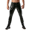 Herren Vinylhose Low-Rise mit Stretch & figurformendem Effekt, Schwarz | TOF Paris