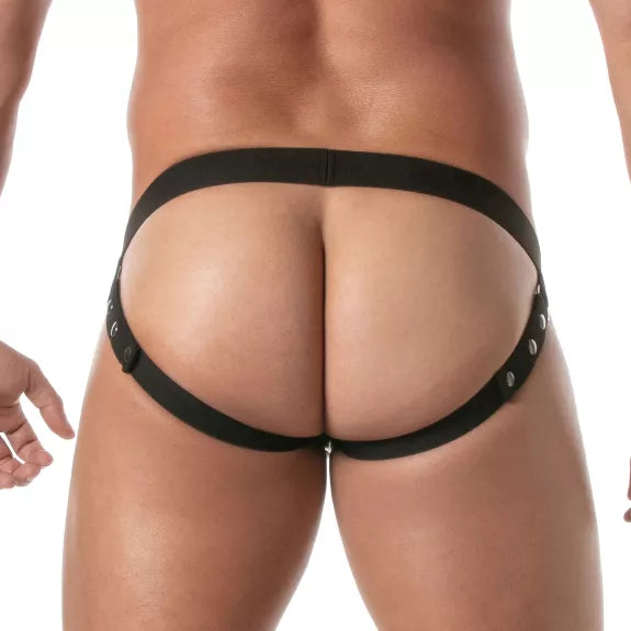 Jockstrap Herren schwarz - elastisch, schnappbar & glänzend | TOF Paris