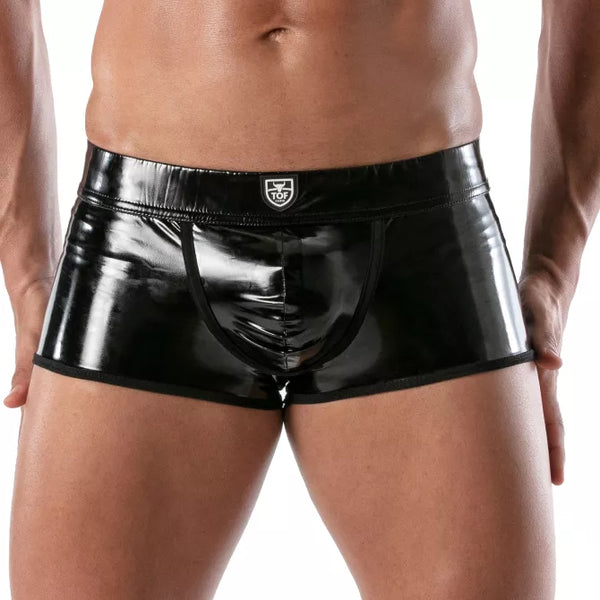 Schwarze Vinyl-Boxershorts von TOF Paris