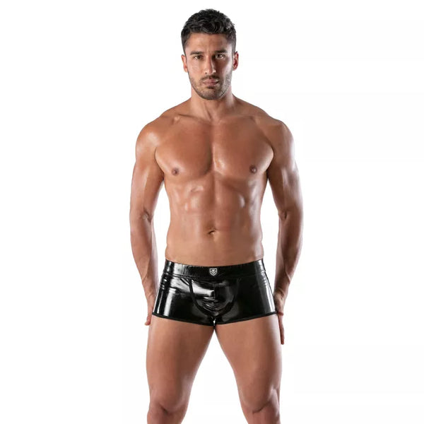 Schwarze Vinyl-Boxershorts von TOF Paris – Ansicht 2