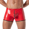 Push-Up Boxer mit Reißverschluss - Sexy, roter Vinyl-Style | TOF Paris