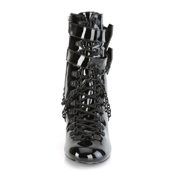 VIVIKA-128 Stiefeletten Schwarz Lack Schnürung von DemoniaCult – Ansicht 2