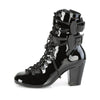 VIVIKA-128 Stiefeletten Schwarz Lack Schnürung von DemoniaCult – Ansicht 3