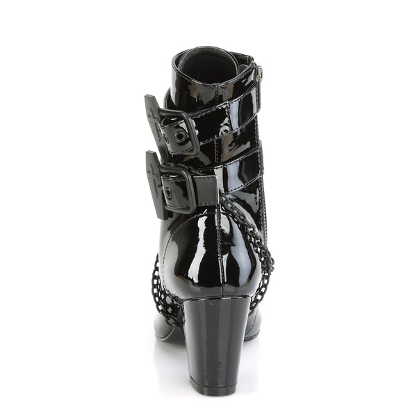 VIVIKA-128 Stiefeletten Schwarz Lack Schnürung von DemoniaCult – Ansicht 4