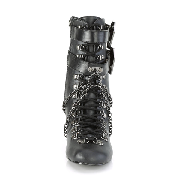 VIVIKA-128 Stiefeletten Schwarz Matt Schnürung Sarg Schnallen von DemoniaCult – Ansicht 2