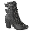 VIVIKA-128 Stiefeletten Schwarz Matt Schnürung Sarg Schnallen von DemoniaCult