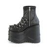 WAVE-110 Plateau Boots/ Stiefeletten - Schwarz Matt von DemoniaCult – Ansicht 3