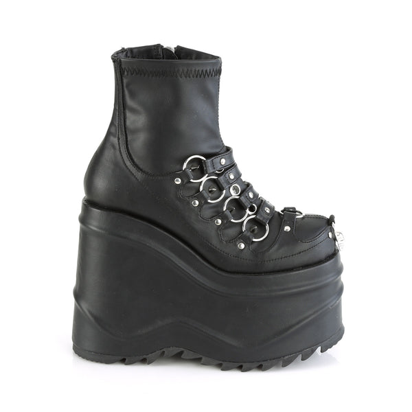 WAVE-110 Plateau Boots/ Stiefeletten - Schwarz Matt von DemoniaCult – Ansicht 5