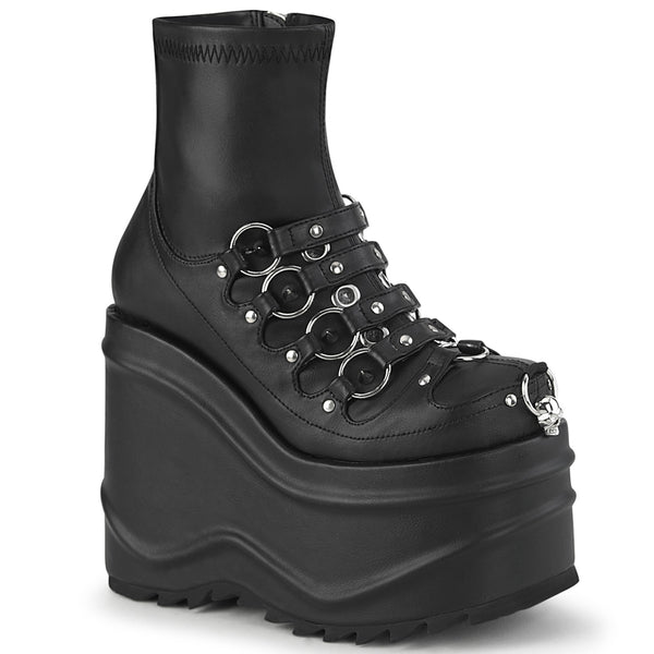 WAVE-110 Plateau Boots/ Stiefeletten - Schwarz Matt von DemoniaCult