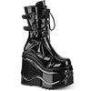 WAVE-150 Plateau Stiefeletten Schwarz Lack von DemoniaCult