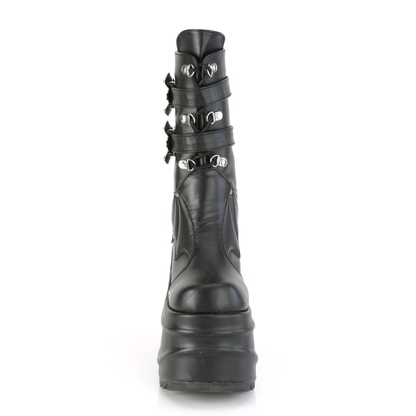 WAVE-150 Plateau Stiefel schwarz matt Fledermaus von DemoniaCult – Ansicht 2