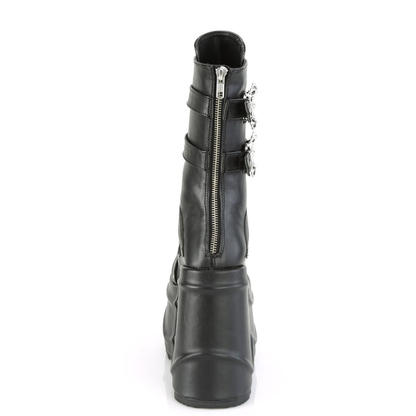 WAVE-150 Plateau Stiefel schwarz matt Fledermaus von DemoniaCult – Ansicht 4