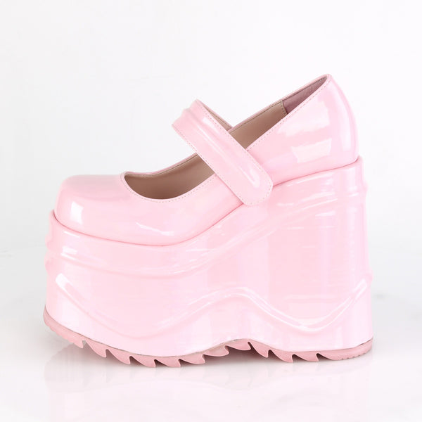 WAVE-32 Plateau Schuh rosa glänzend von DemoniaCult – Ansicht 3