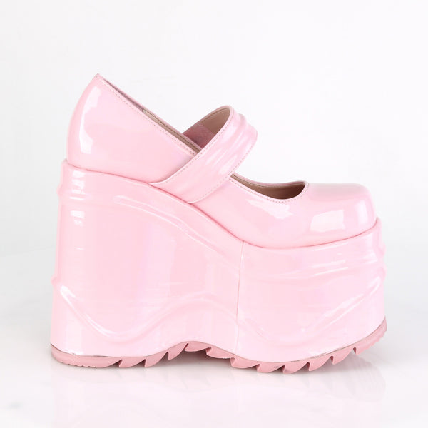 WAVE-32 Plateau Schuh rosa glänzend von DemoniaCult – Ansicht 5