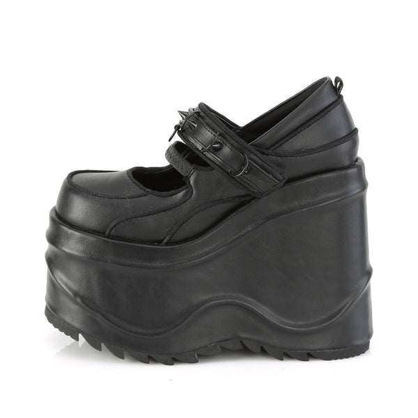 WAVE-48 Plateau Schuh schwarz matt von DemoniaCult – Ansicht 3