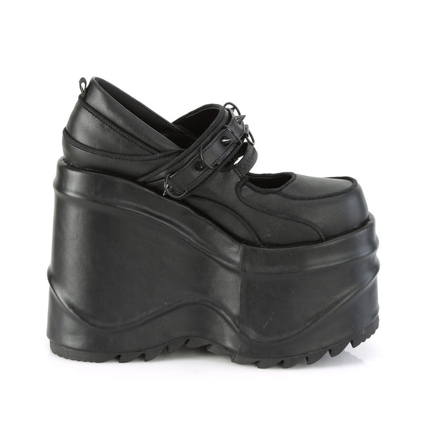 WAVE-48 Plateau Schuh schwarz matt von DemoniaCult – Ansicht 5