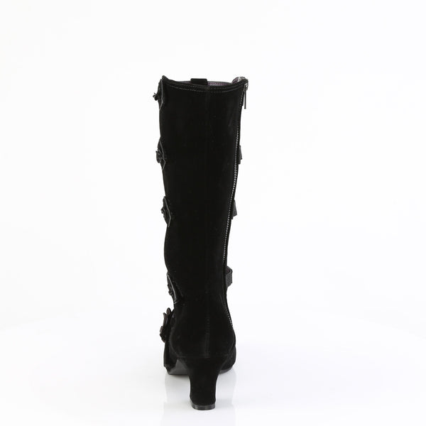 WHIMSY-118 Stiefel Schwarz Velour von DemoniaCult – Ansicht 4