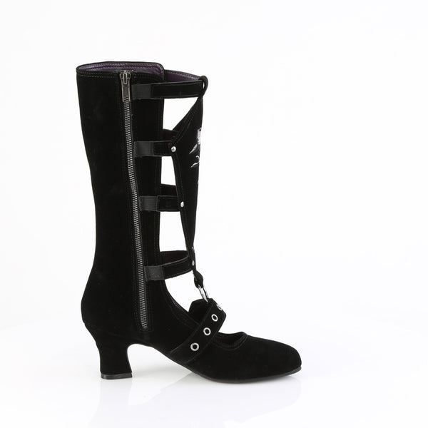 WHIMSY-118 Stiefel Schwarz Velour von DemoniaCult – Ansicht 5