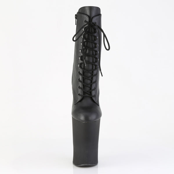 WORSHIP-1020 Plateau Stiefeletten - Schwarz Matt von Pleaser – Ansicht 2