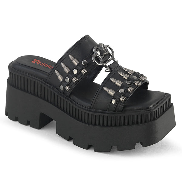 WRATH-08 Plateau Sandaletten Schwarz Matt von DemoniaCult