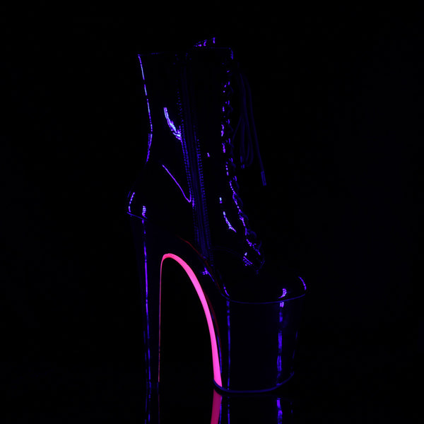XTREME-1020TT Plateau Stiefeletten Schwarz Lack Neon Pink UV von Pleaser – Ansicht 5