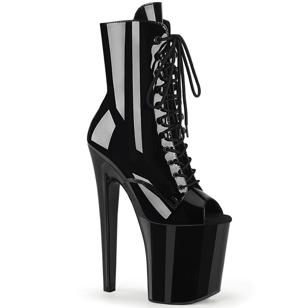 XTREME-1021 Plateau Stiefeletten Lack Schwarz von Pleaser